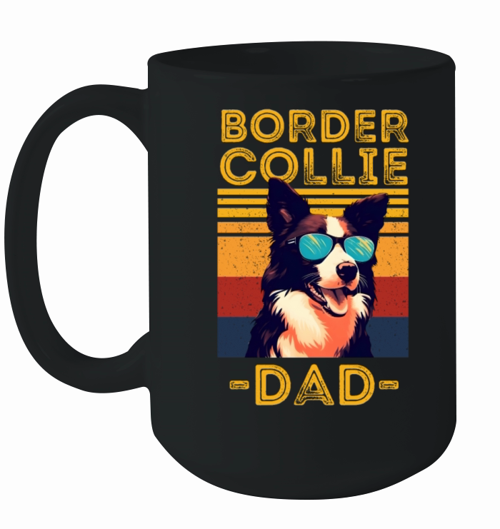 Border Collie dad retro Ceramic Mug