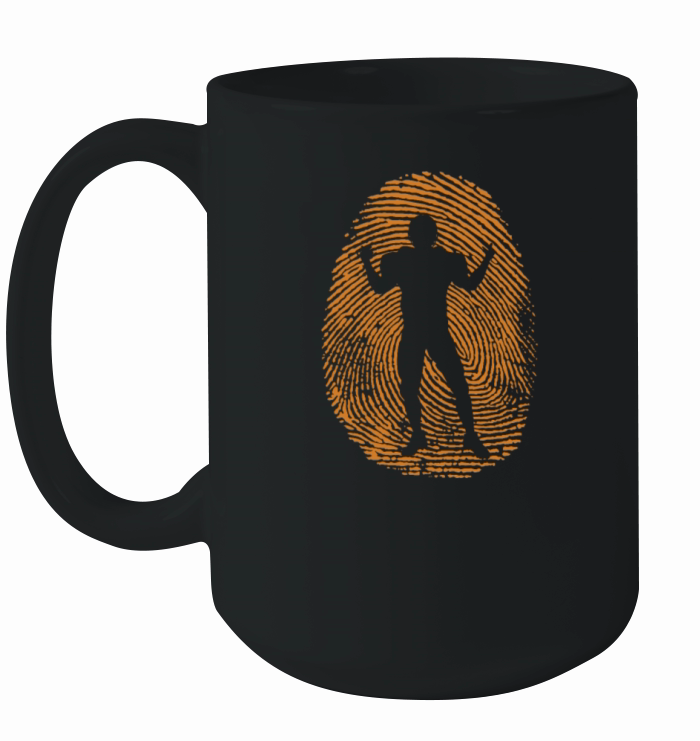 Fingerprint Football Player America Sports Ceramic Mug