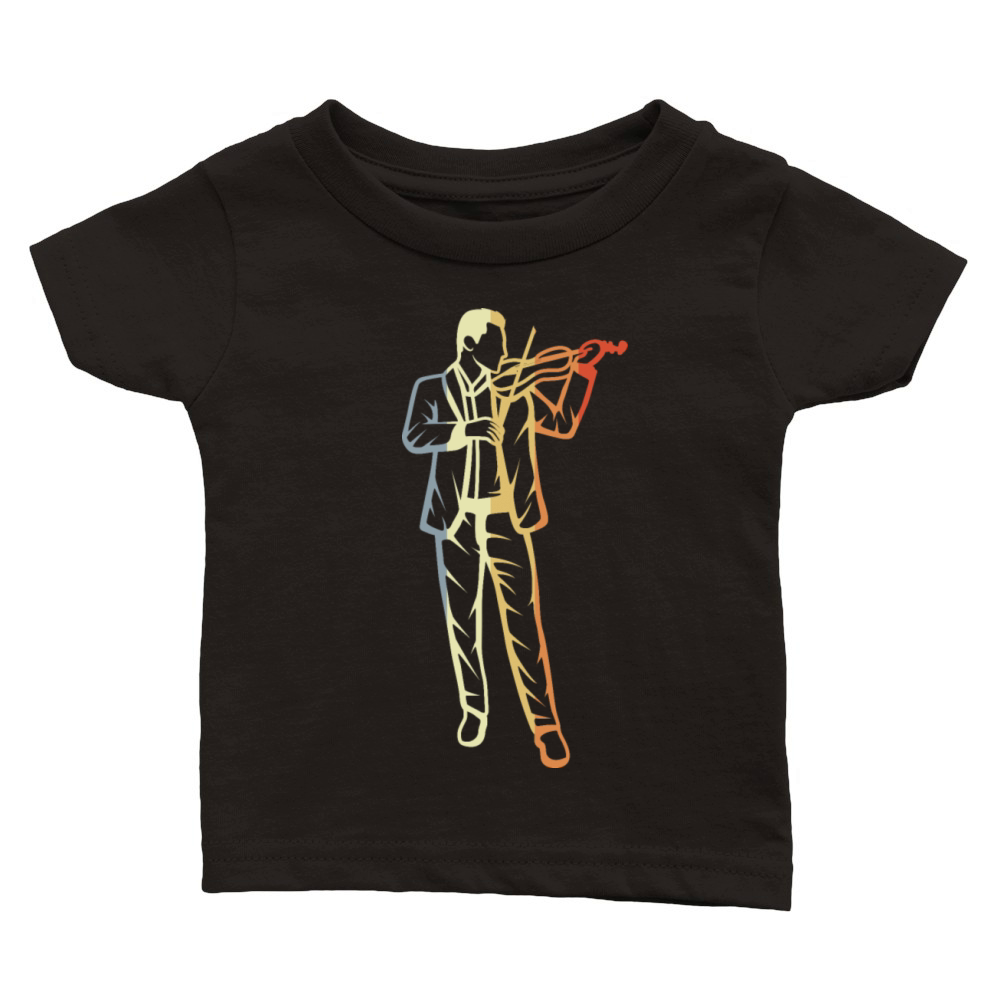 Vintage Violin Guy Drawing Classic Baby Crewneck T-shirt