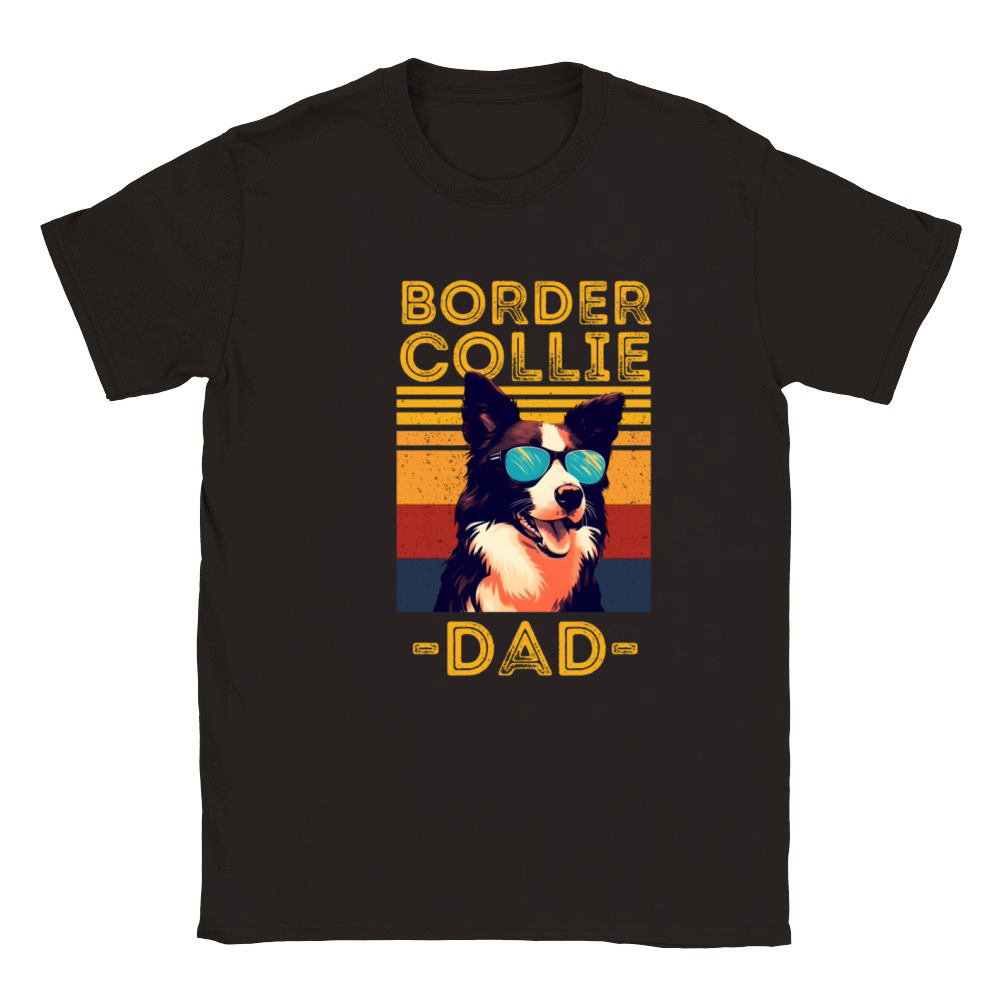Border Collie dad retro Classic Kids Crewneck T-shirt