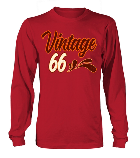 Vintage 66 Years Old Birthday Long sleeved Unisex