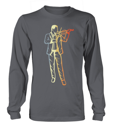 Vintage Violin Guy Drawing Long sleeved Unisex
