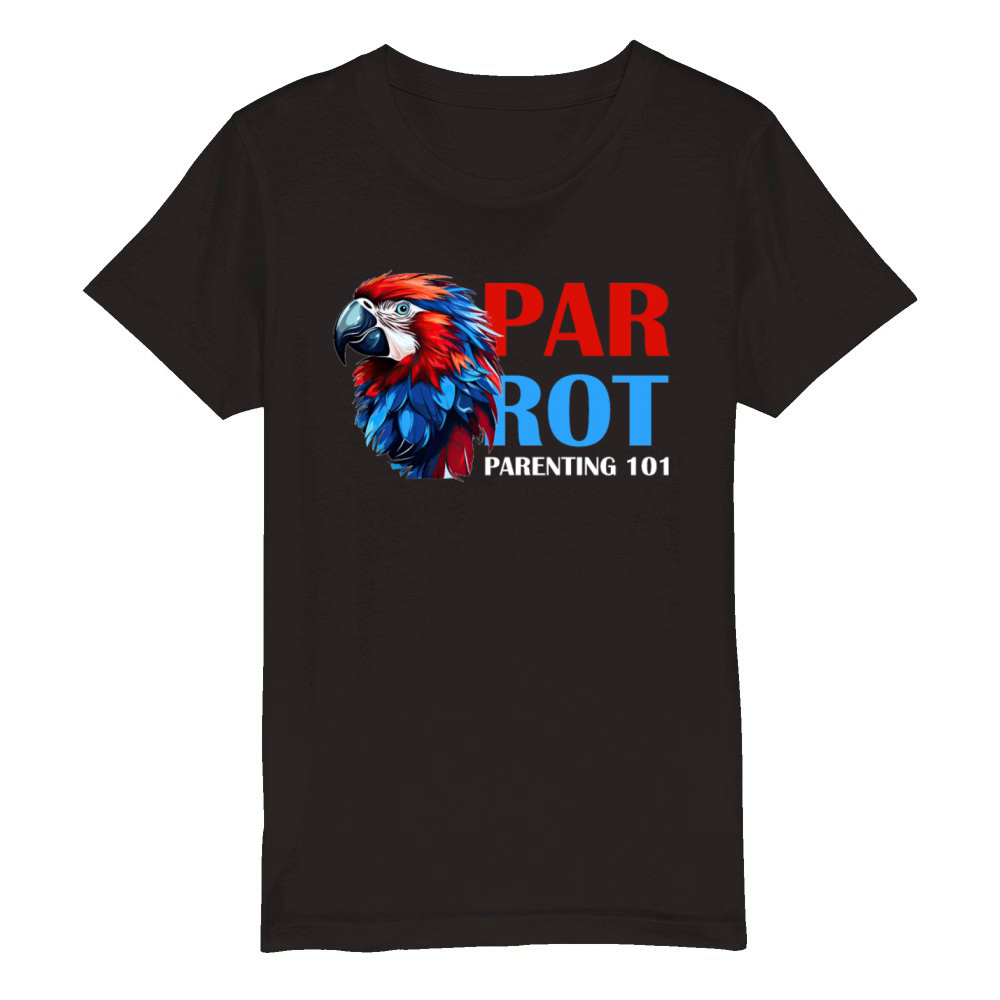 Funny Eclectus Parrot Parenting 101 Bird Lover Organic Kids Crewneck T-shirt