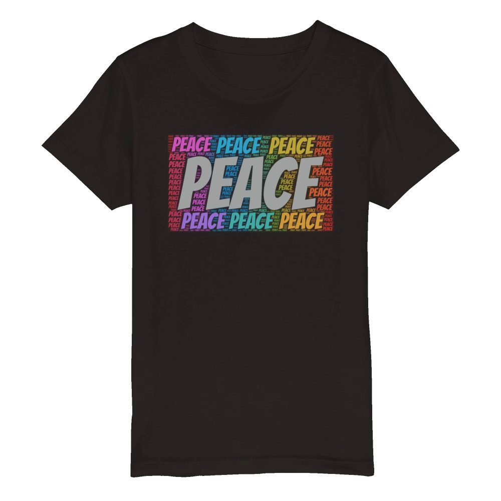 Peace Shirt Word Cloud Presents Organic Kids Crewneck T-shirt
