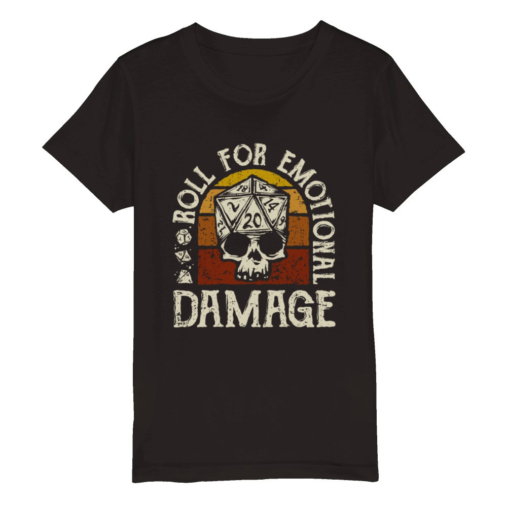 Roll For Emotional Damage Organic Kids Crewneck T-shirt