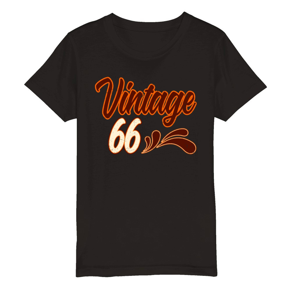 Vintage 66 Years Old Birthday Organic Kids Crewneck T-shirt