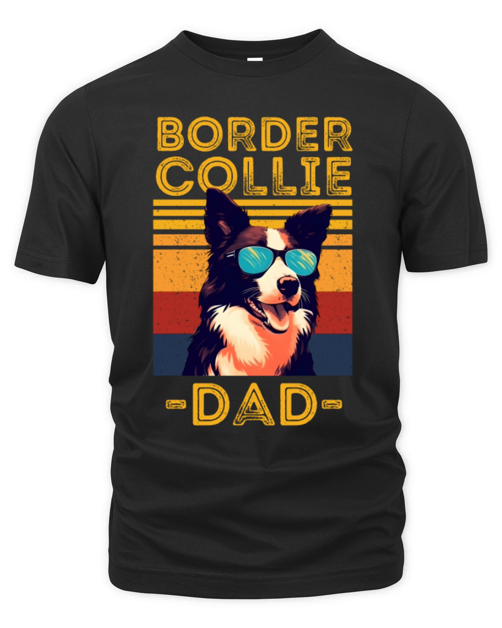Border Collie dad retro Organic Unisex T-shirt