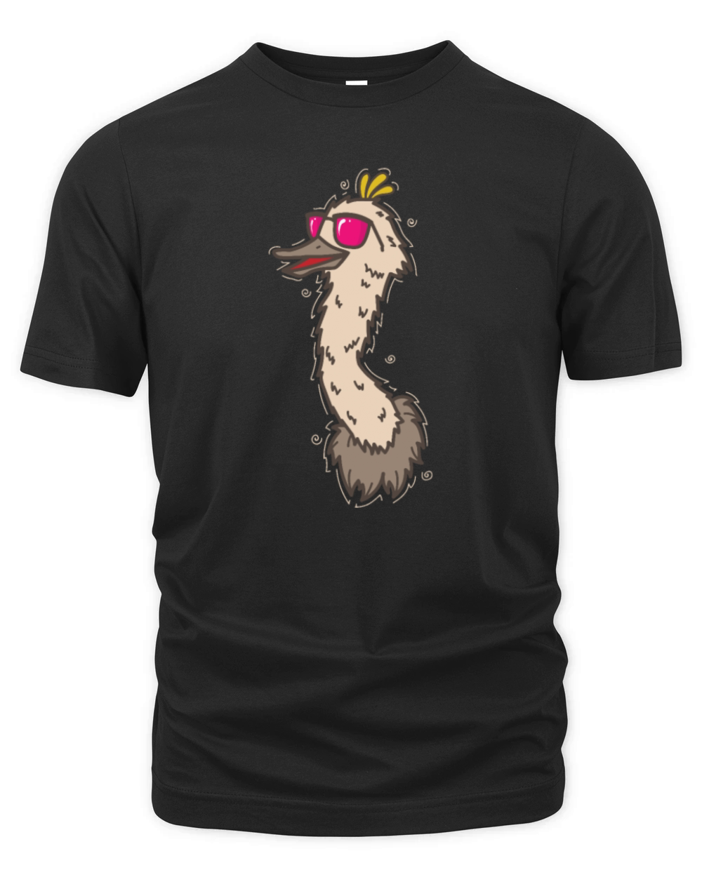 cool Ostrich with Sunglasses Ratite Organic Unisex T-shirt