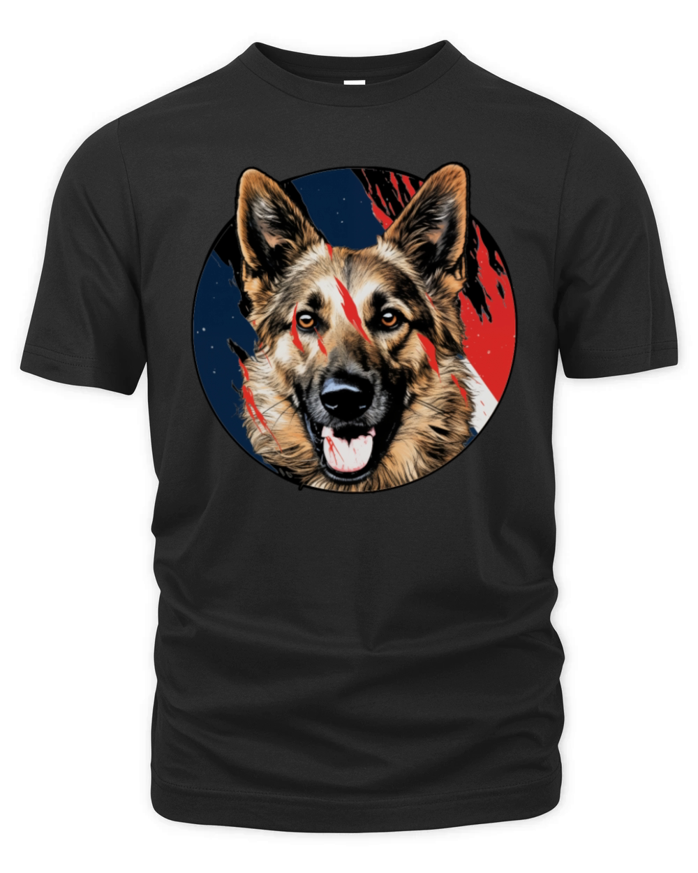 German Shepherd Funny Dog Vintage Retro French Organic Unisex T-shirt