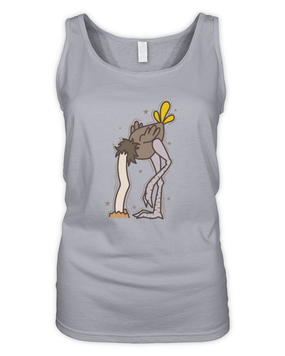 Ostrich with Head in Ground Ratite Organic Women's Tank Top