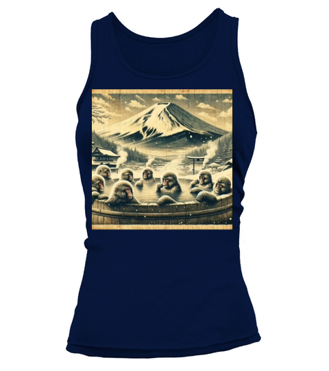 Vintage Animal Macaque Winter Monkey Japanese Art Tank top Woman