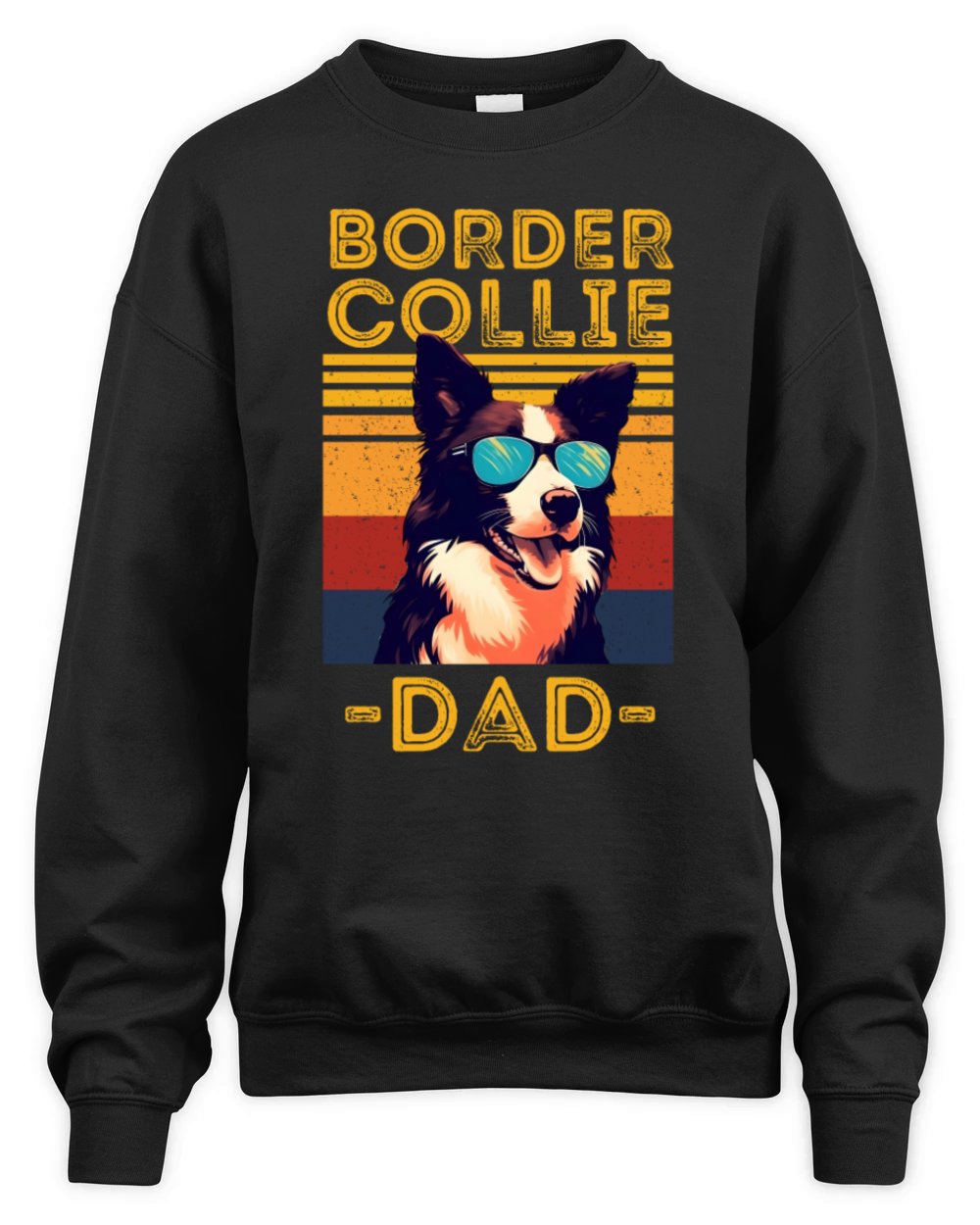 Border Collie dad retro Unisex Premium Crewneck Sweatshirt