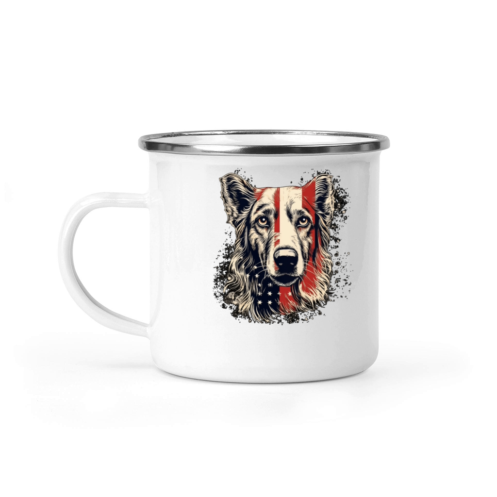German Shepherd Funny Dog Vintage Retro French Camping Mug