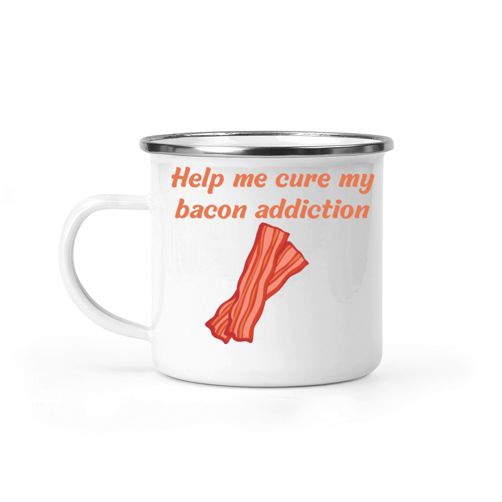 Help me cure my bacon addiction Camping Mug