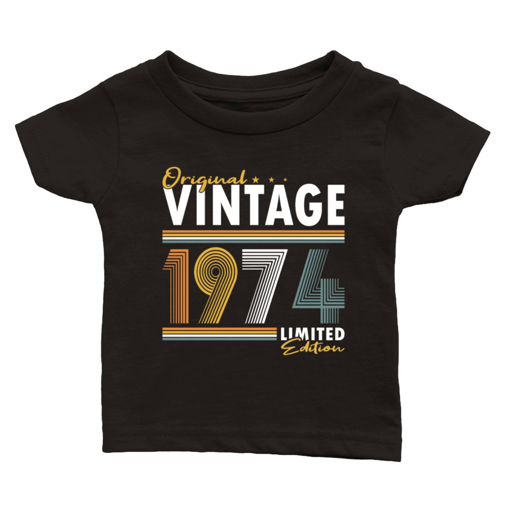 50th birthday vintage 1974 original 1974 Classic Baby Crewneck T-shirt