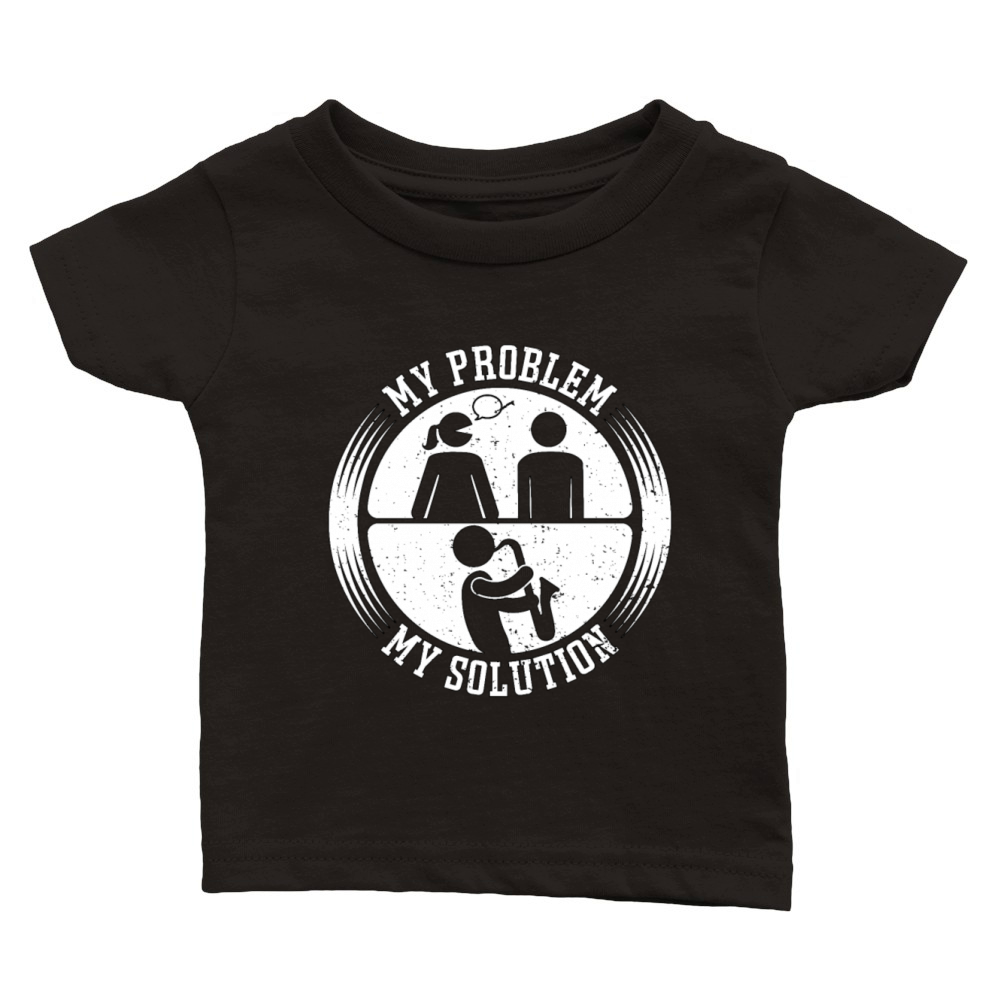Saxophone Player My Problem My Pictogram Dad Mom Classic Baby Crewneck T-shirt