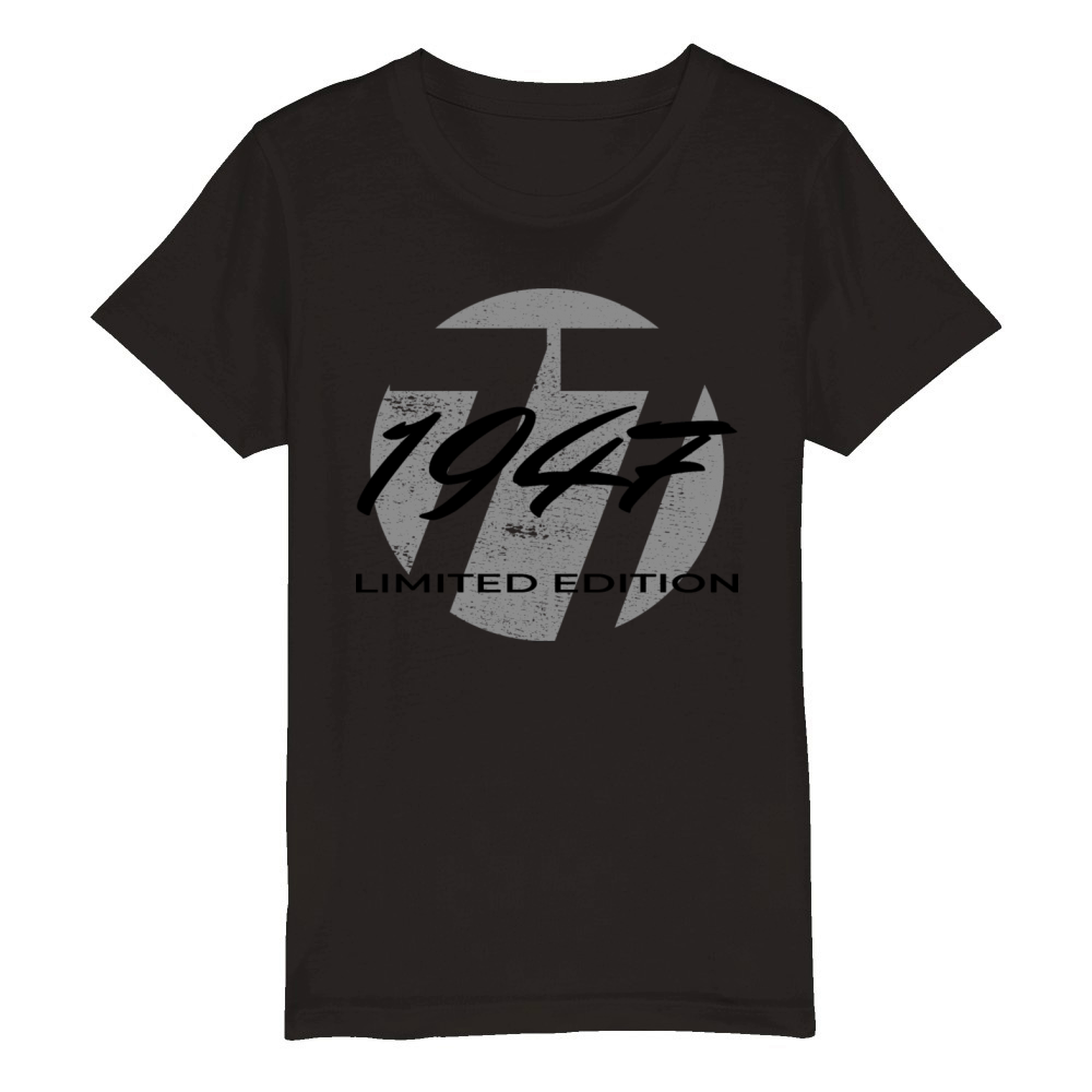 77th birthday men women 77 years 1947 vintage Organic Kids Crewneck T-shirt
