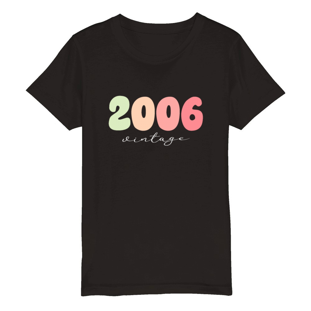 Birthday 2006 Vintage Organic Kids Crewneck T-shirt