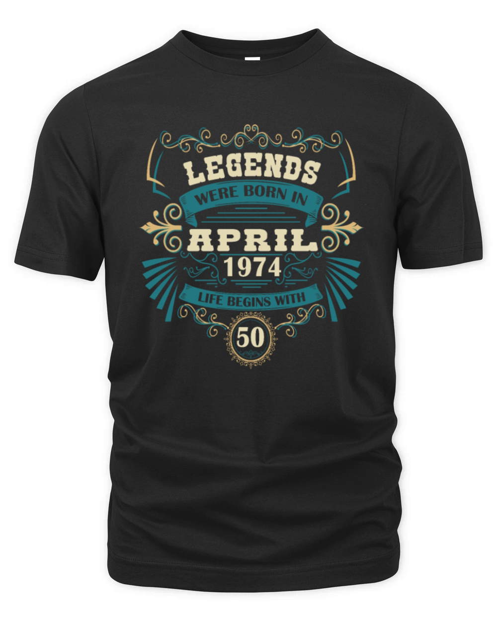50th Birthday April 1974 Vintage Western Legends Organic Unisex T-shirt
