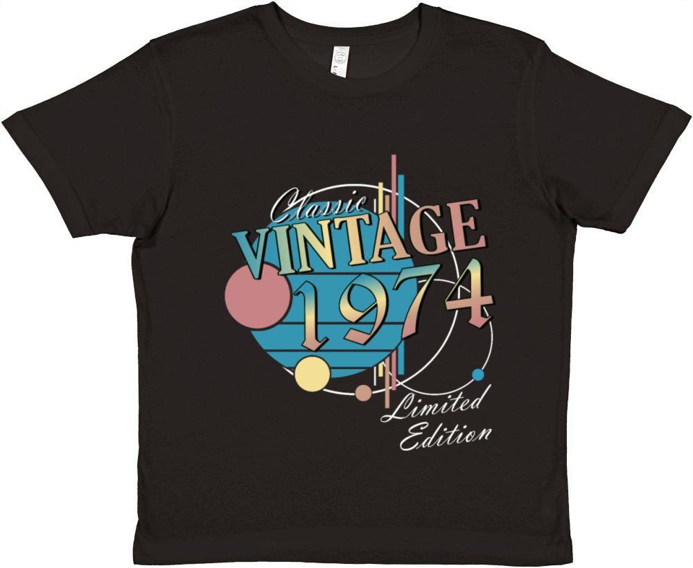 50th birthday year 1974 Original 1974 Premium Kids Crewneck T-shirt