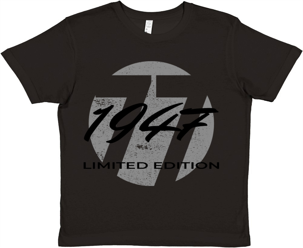 77th birthday men women 77 years 1947 vintage Premium Kids Crewneck T-shirt