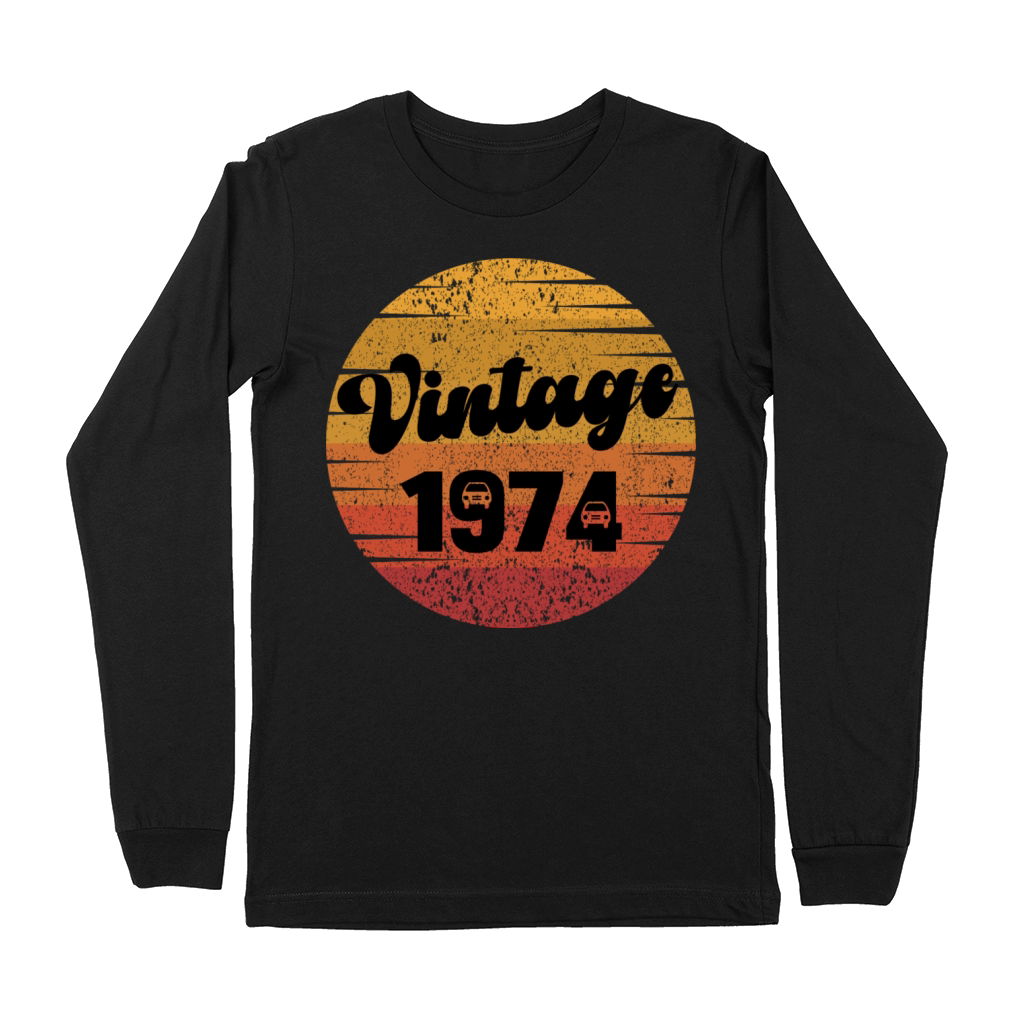vintage 74s design mug 1974 retro classic car Premium Long Sleeve