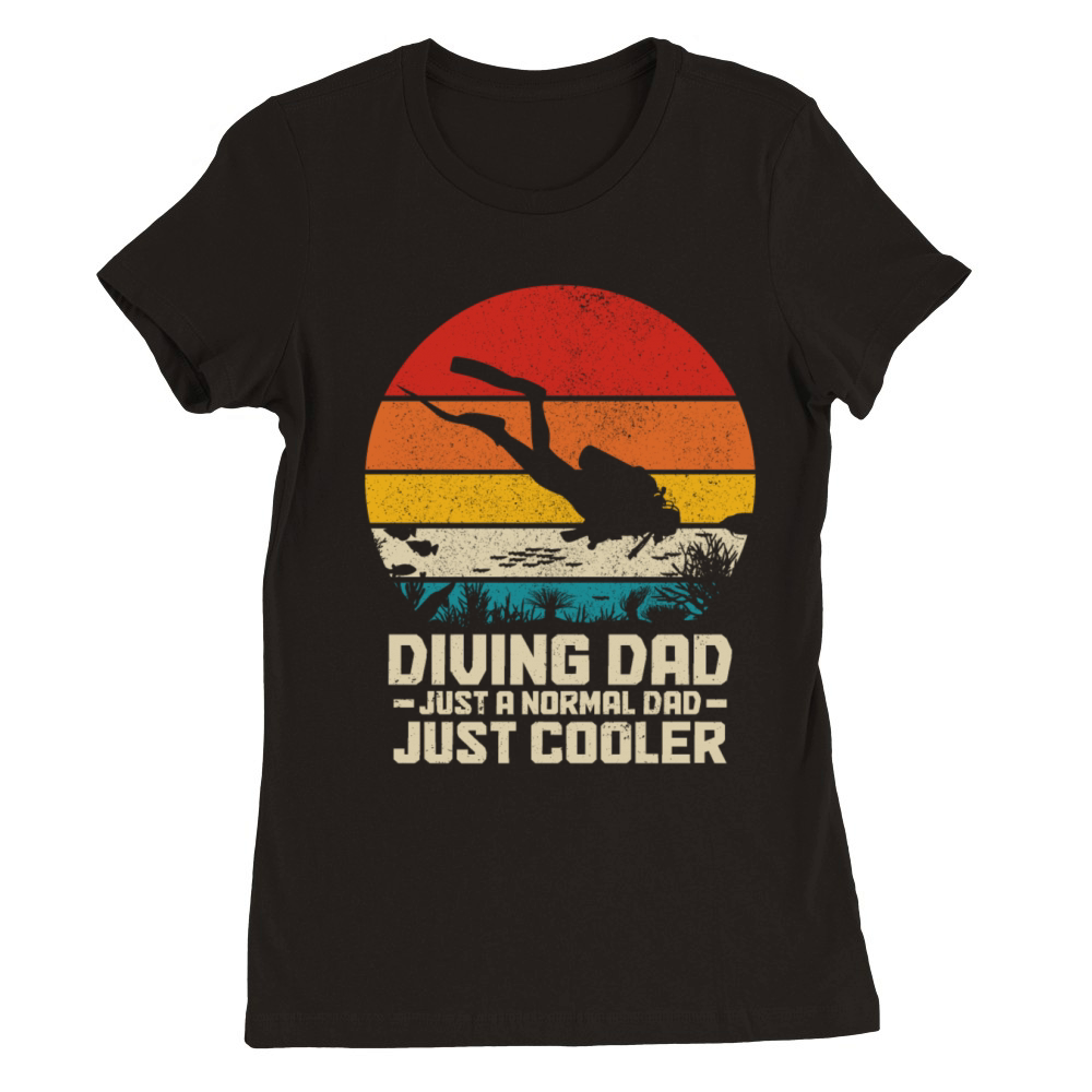Scuba Diving Funny Vintage Diver Gift Premium Womens Crewneck T-shirt