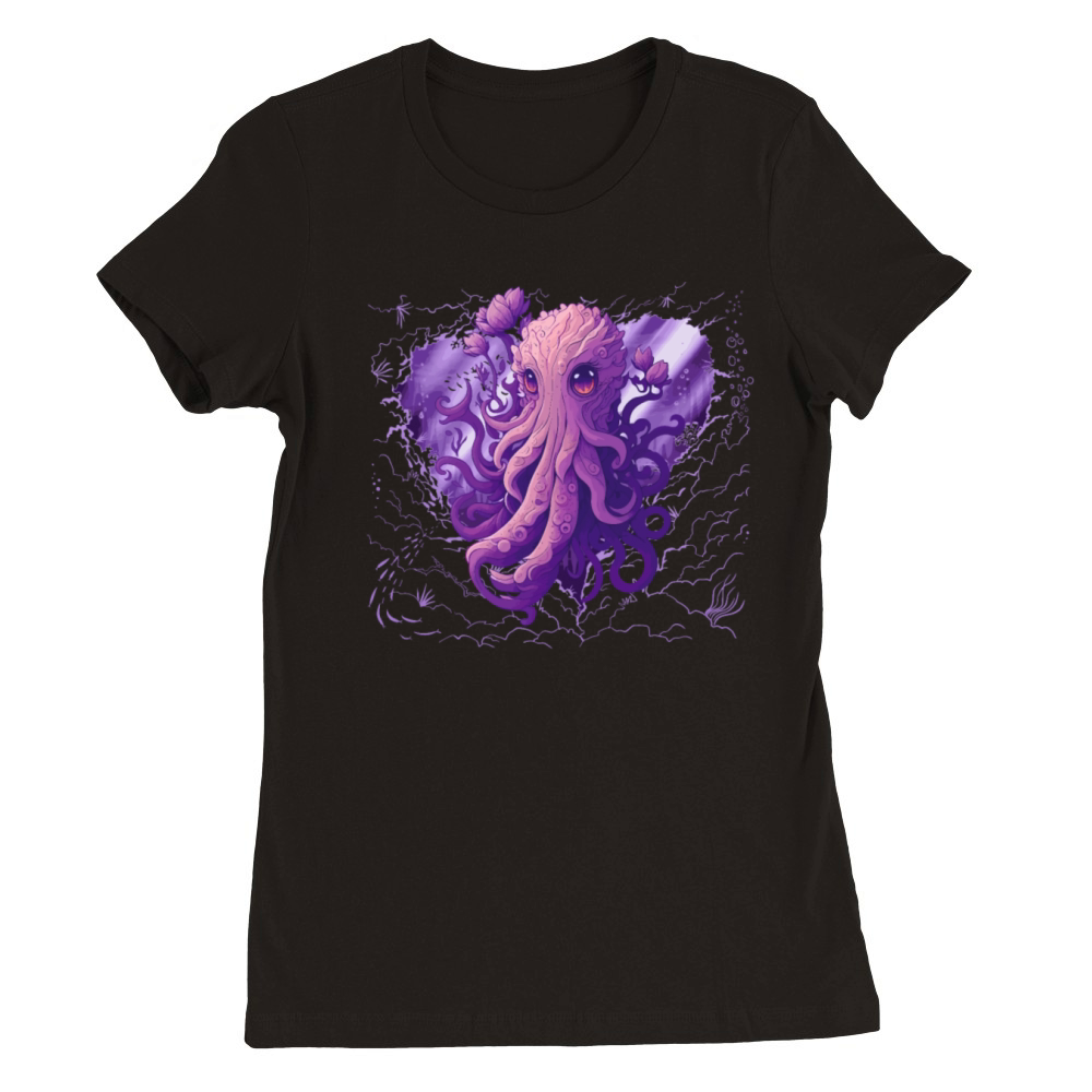 Super Cute Kraken Octopus Pink Palette Premium Womens Crewneck T-shirt