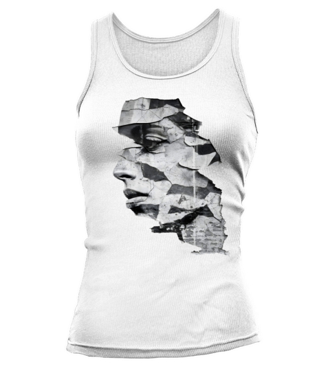 Monochrome Urban Graffiti Woman Beauty Portrait Tank top Woman