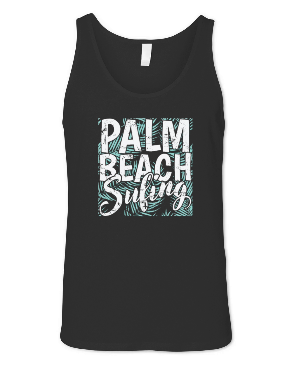 Palm Beach Surfing Tree Vacation Environment Unisex Jersey Tank