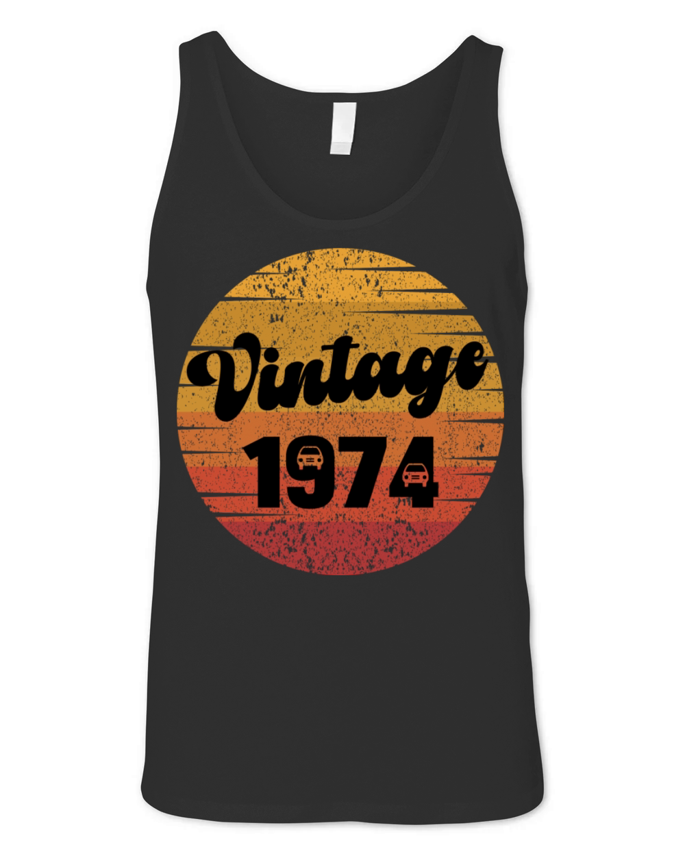 vintage 74s design mug 1974 retro classic car Unisex Jersey Tank