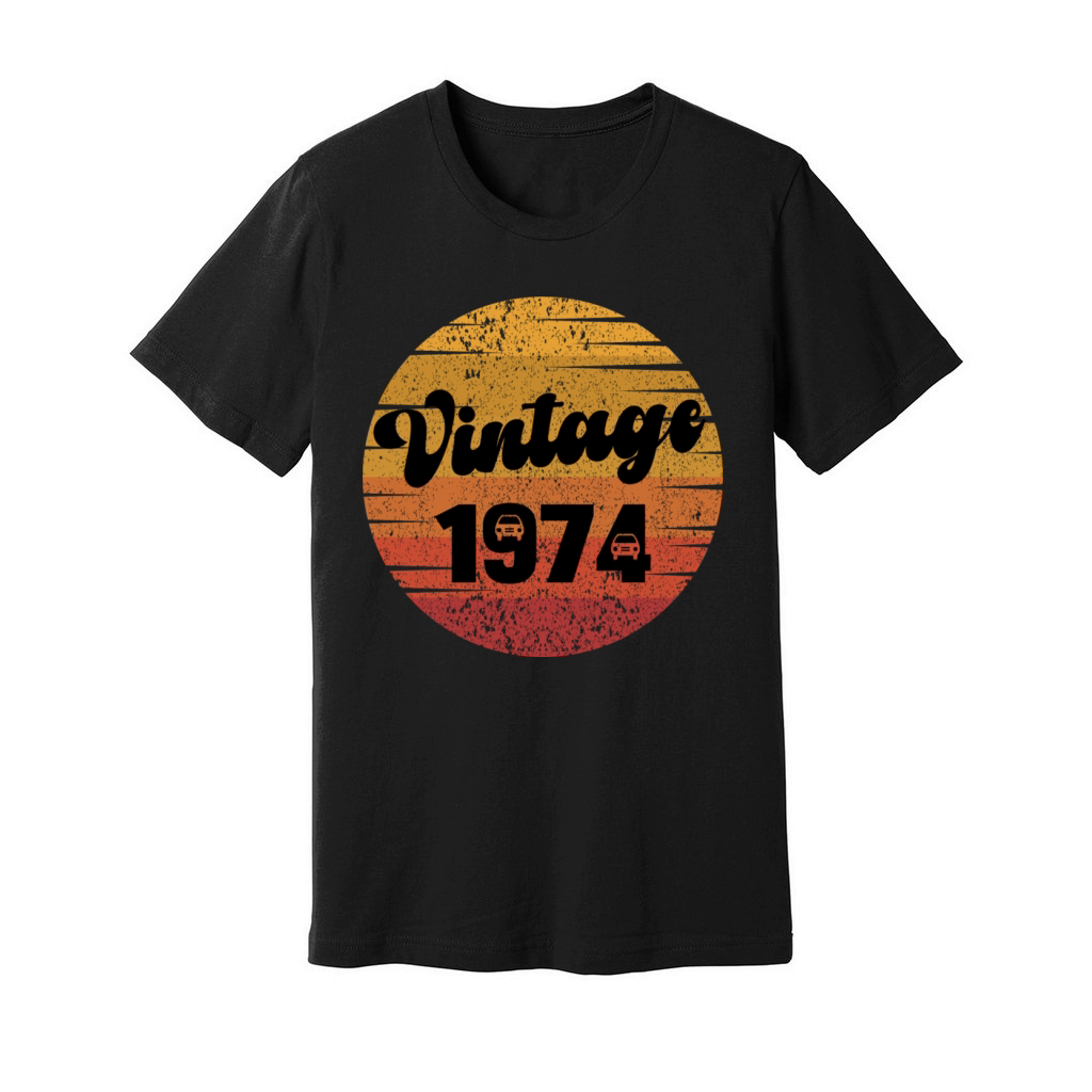 vintage 74s design mug 1974 retro classic car Unisex Jersey Tee