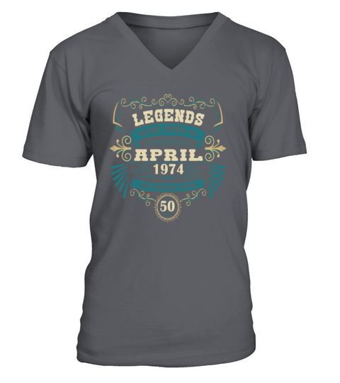 50th Birthday April 1974 Vintage Western Legends V-Neck T-shirt