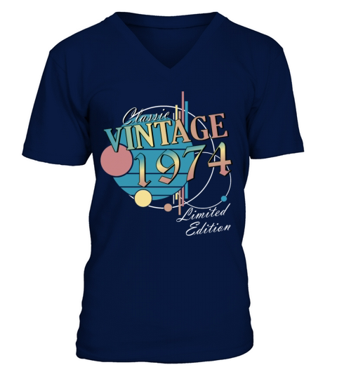 50th birthday year 1974 Original 1974 V-Neck T-shirt