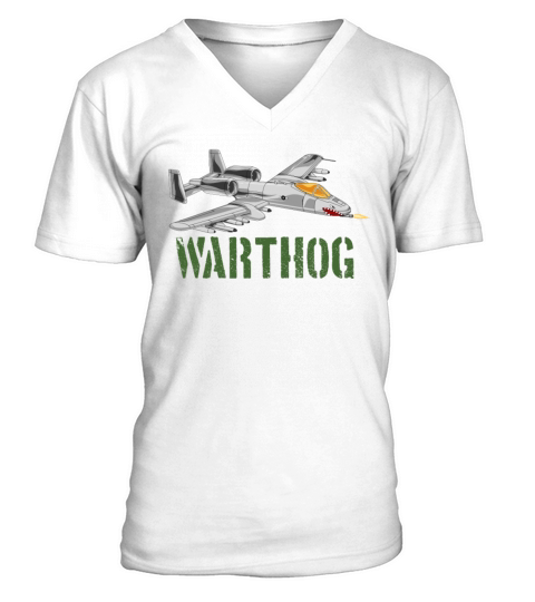 A-10 Warthog Military Airplane Jet Aircraft A10 V-Neck T-shirt