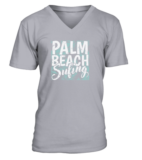 Palm Beach Surfing Tree Vacation Environment V-Neck T-shirt