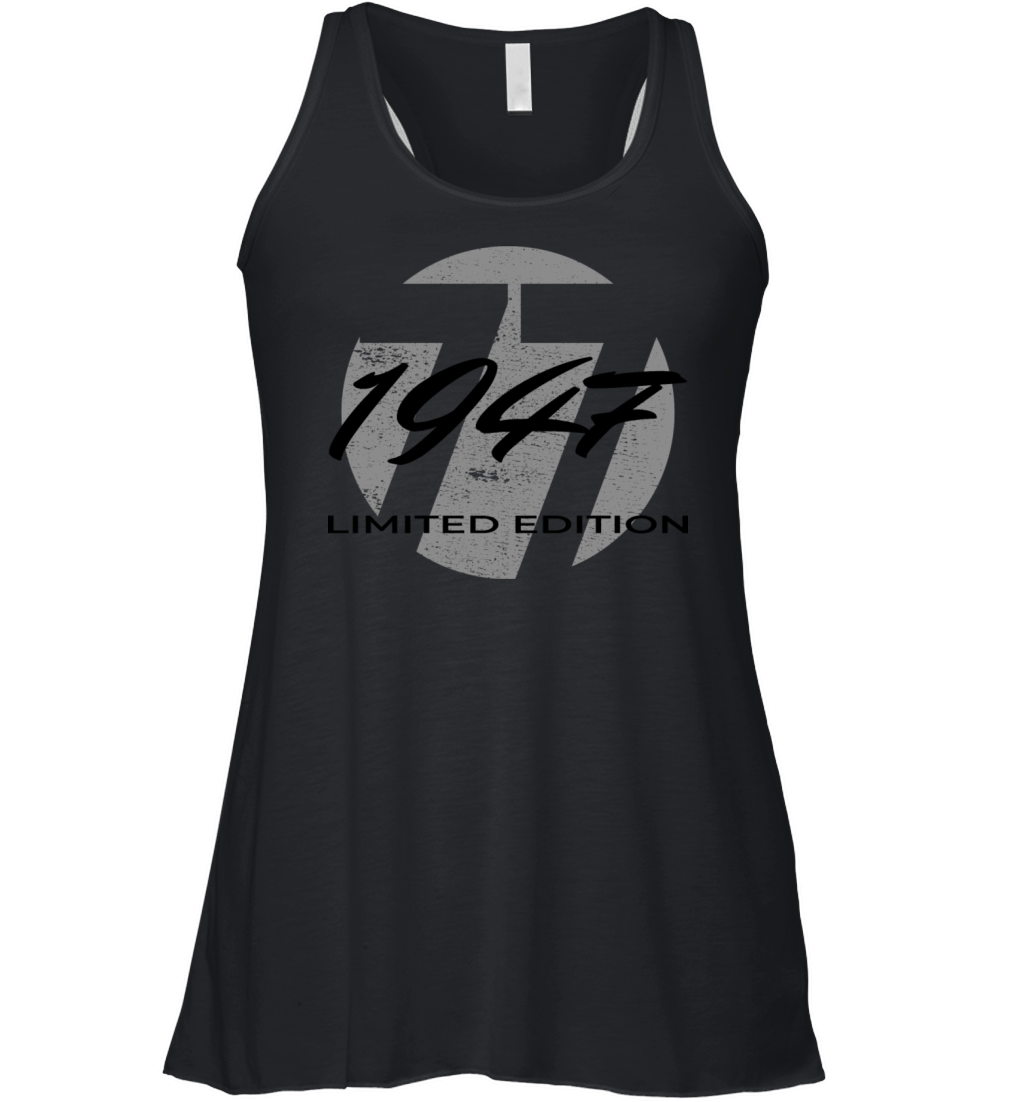 77th birthday men women 77 years 1947 vintage Women's Flowy Tank Top