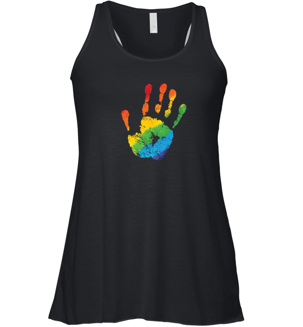 Hand in LGBT Rainbow Colors Women's Flowy Tank Top