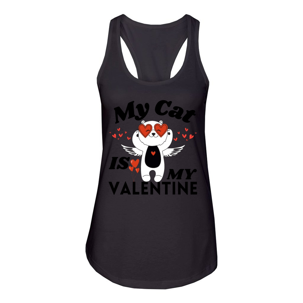 My Cat Is My Valentine Women's Racerback Tank