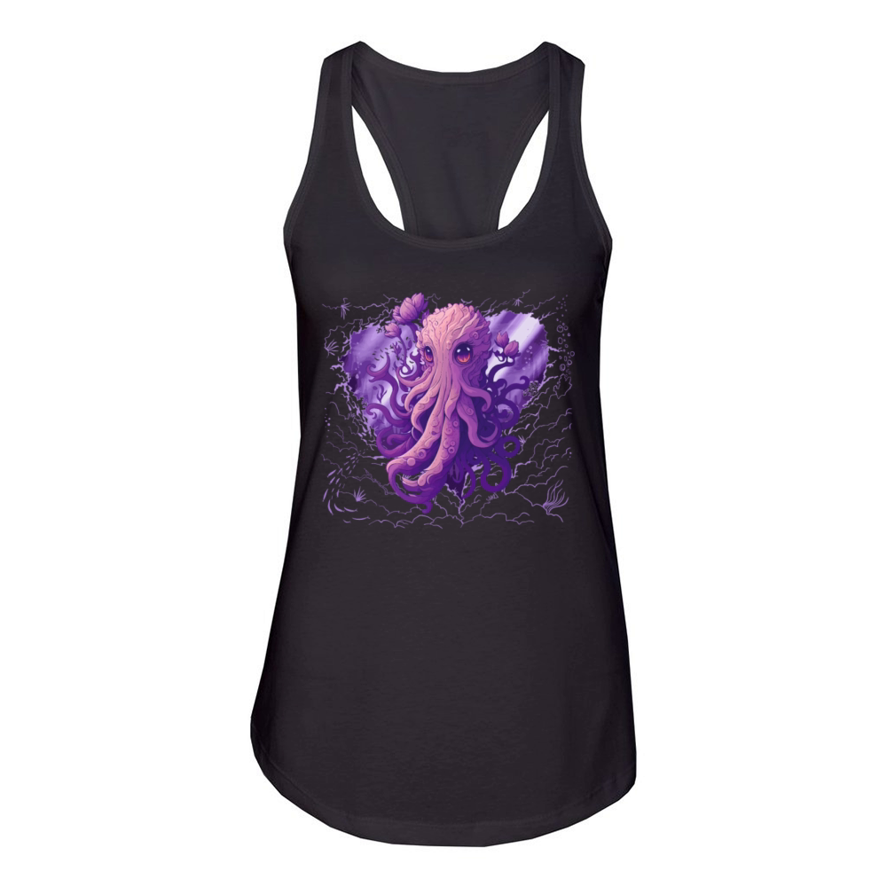 Super Cute Kraken Octopus Pink Palette Women's Racerback Tank
