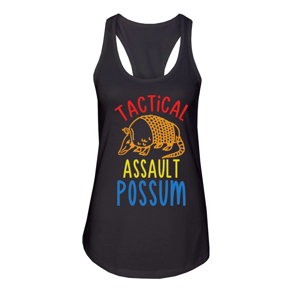 tactical assault possum Women's Racerback Tank