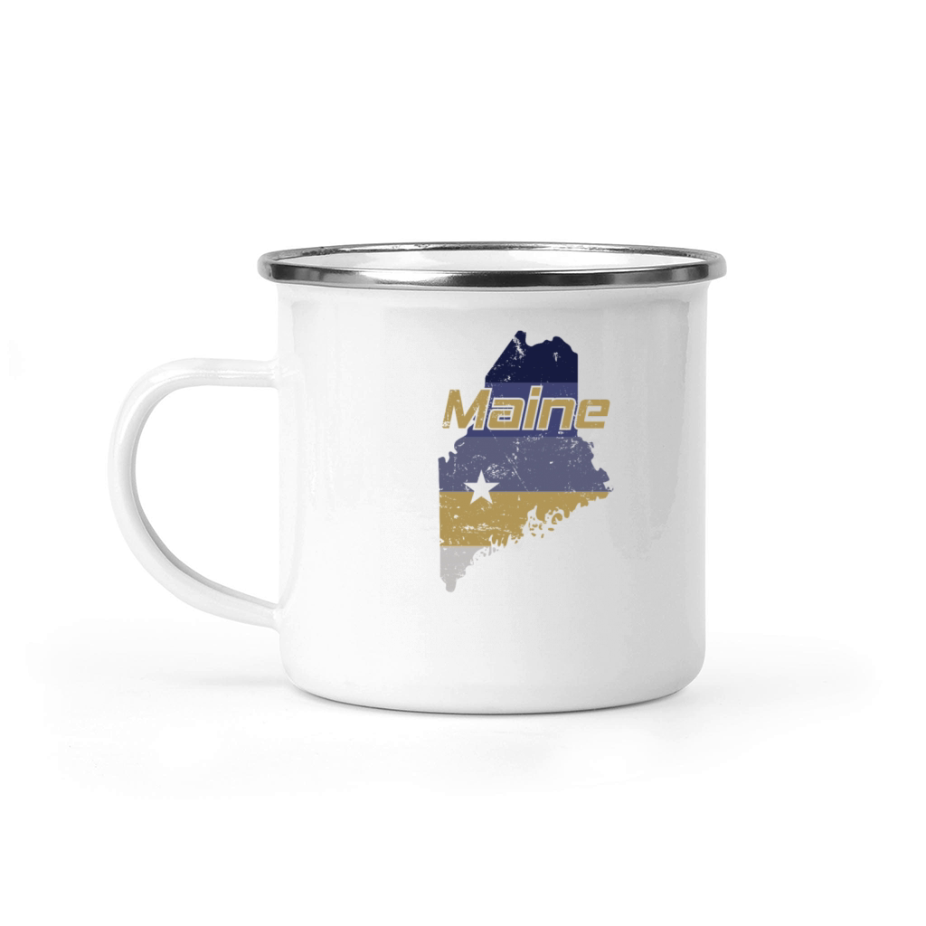 Maine State Outline Map USA Camping Mug