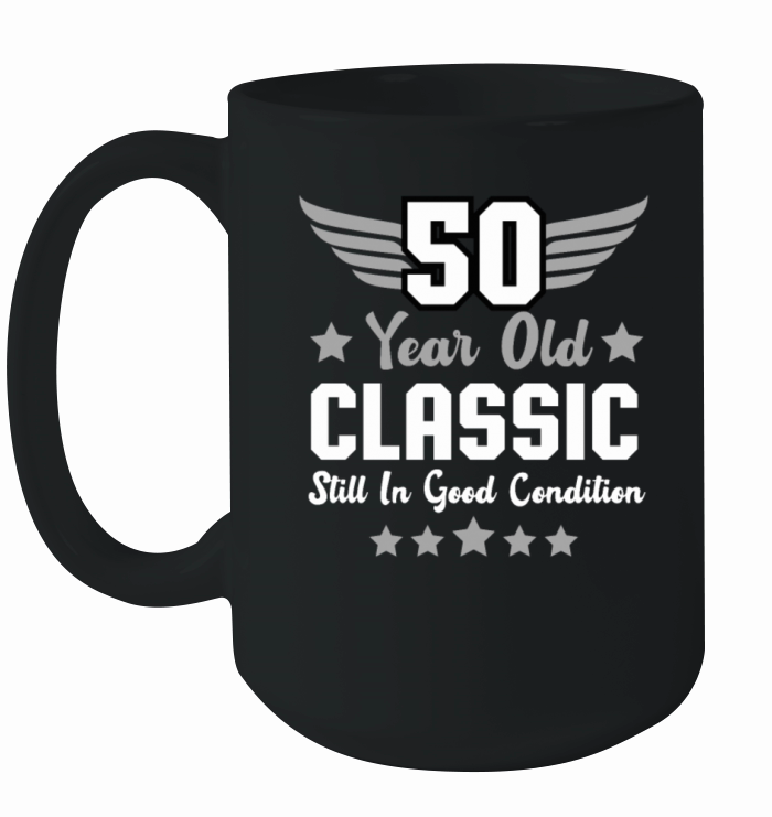 50th Birthday Fun Old Men Classic Retro Ceramic Mug