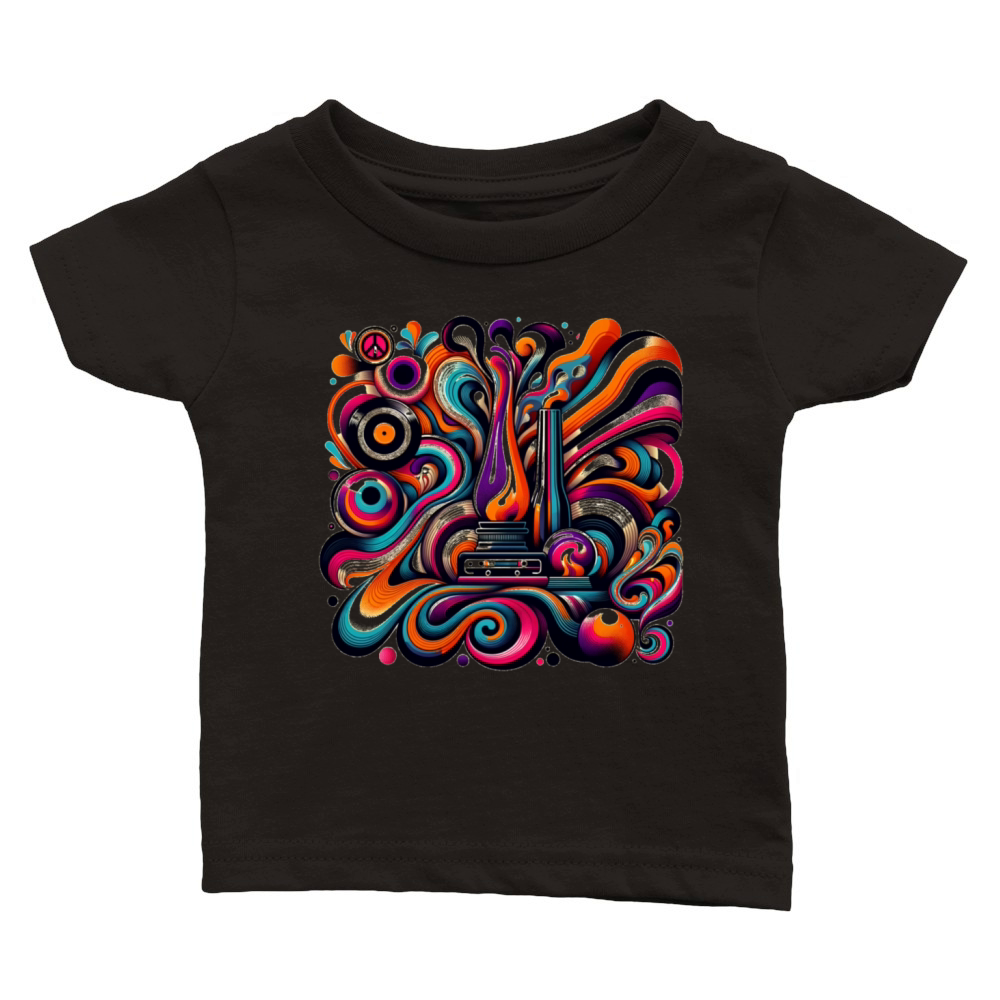 Psychedelic Retro Fusion Classic Baby Crewneck T-shirt