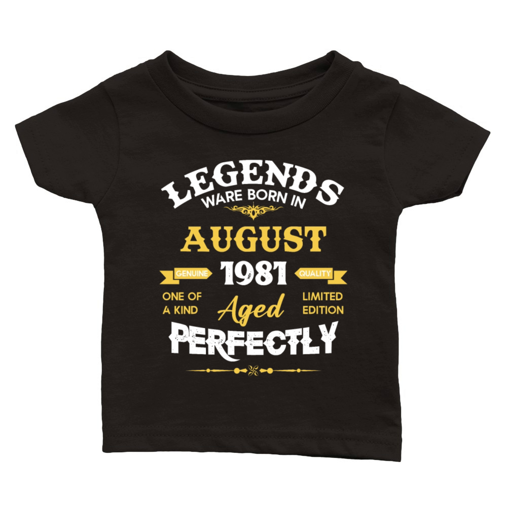 Vintage Aged To Perfection August 1981 Classic Baby Crewneck T-shirt