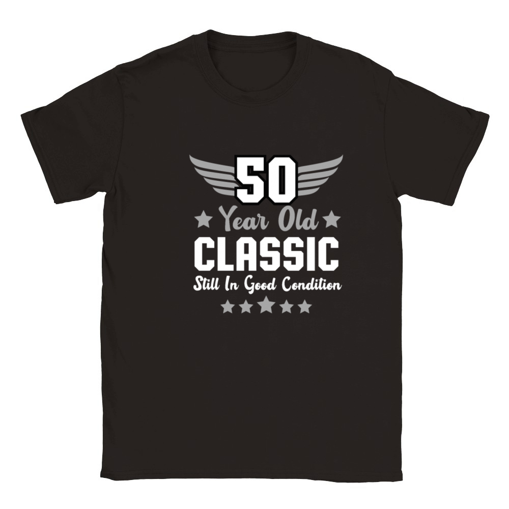 50th Birthday Fun Old Men Classic Retro Classic Kids Crewneck T-shirt