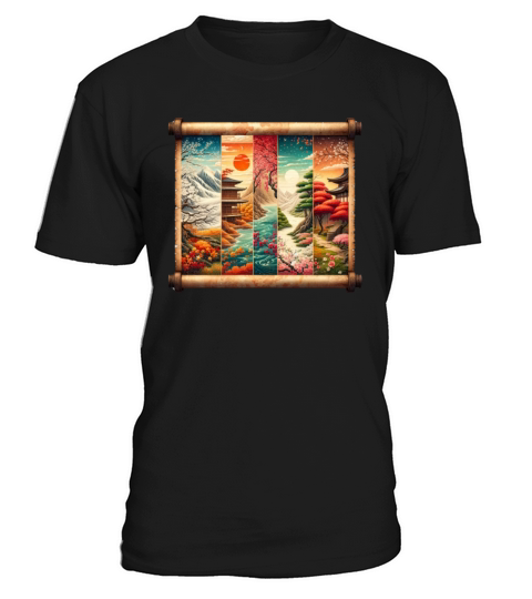 Winter Autumn Season Scenery Papyrus Scroll T-Shirt Unisex