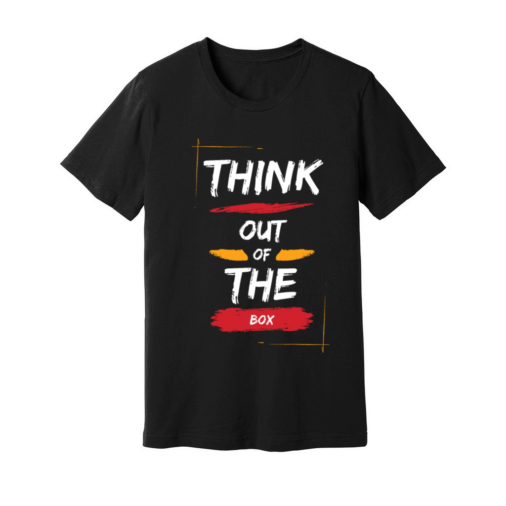 Quotes Brush Style T Shirt think out of the box Unisex Jersey Tee