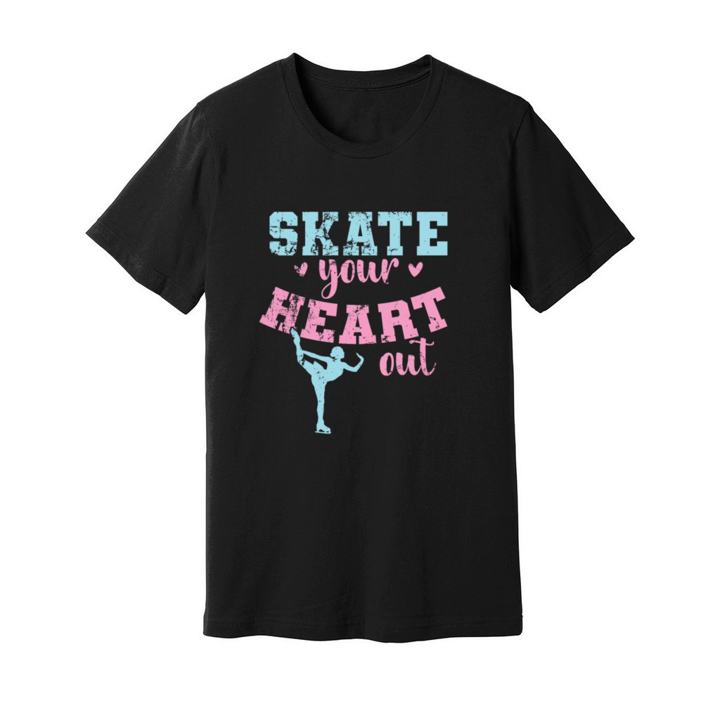 Skate Your Heart out Ice Skating Unisex Jersey Tee