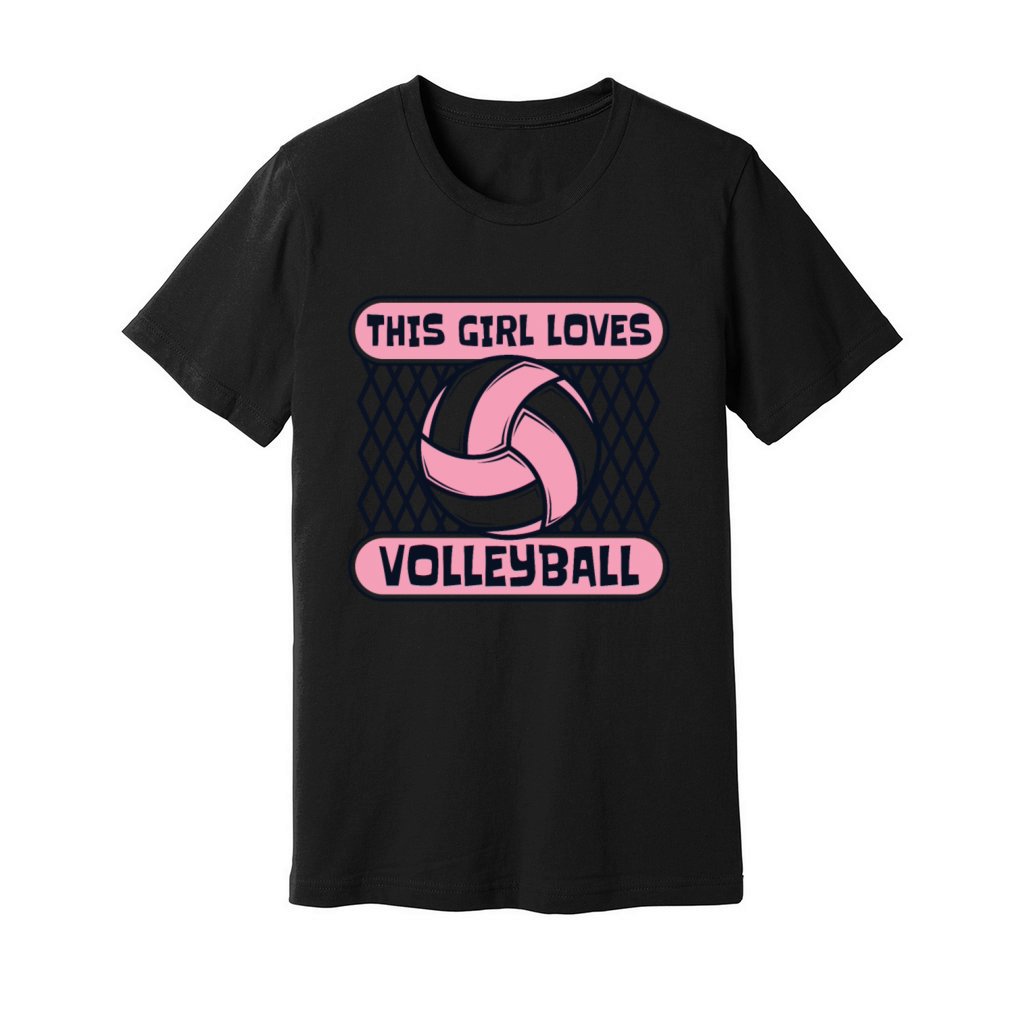 This Girl Loves Volleyball Coach Team Player Unisex Jersey Tee
